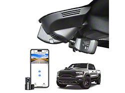 Mangoal Front 4K and Rear 2K Dash Cams with Sony STARVIS 2 Sensors (19-24 RAM 1500 w/ Rectangular Surface Above Mirror)