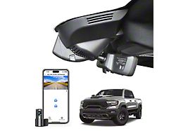 Mangoal Front 4K and Rear FHD Dash Cams with Sony STARVIS Sensor (19-24 RAM 2500 w/ Rectangular Surface Above Mirror)