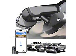 Mangoal Front 4K and Rear FHD Dash Cams with Sony STARVIS Sensor (14-18 Sierra 1500 w/ 5-Hole Slots in Mirror Cover)
