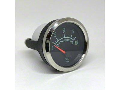 Marshall Instruments COMP II 60's Muscle 2-1/16-Inch Oil Pressure Gauge; 0-100 PSI; Polished Stainless Steel Bezel (Universal; Some Adaptation May Be Required)