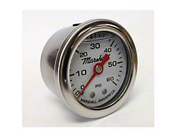 Marshall Instruments CW White Marshall Logo Dial 1.50-Inch Liquid Filled Mechanical Gauge; 0-60 PSI (Universal; Some Adaptation May Be Required)
