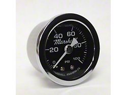 Marshall Instruments MS Black Marshall Logo Dial 1.50-Inch Liquid Filled Mechanical Gauge; 0-100 PSI (Universal; Some Adaptation May Be Required)