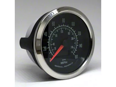 Marshall Instruments SCX 60's Muscle 3-3/8-Inch In-Dash Electric Programmable Speedometer; 0-160 MPH; Polished Stainless Steel Bezel (Universal; Some Adaptation May Be Required)