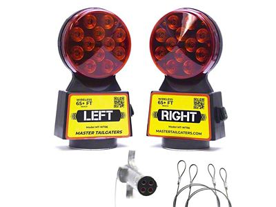 Master Tailgaters Wireless Trailer Tow Lights; 4-Pin Round Connection (Universal; Some Adaptation May Be Required)