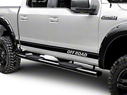 SEC10 Rocker Stripes with Off Road Lettering; Matte Black (97-25 F-150)