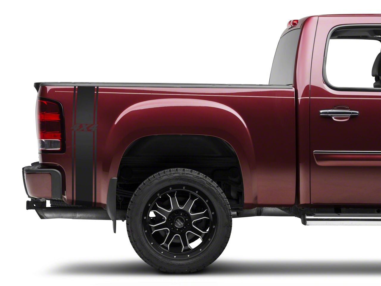 SEC10 Sierra 1500 Rear Vertical Stripe; Gloss Black S502955