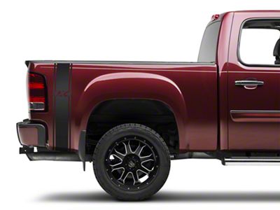 SEC10 Rear Vertical Stripe with 4x4 Logo; Matte Black (07-25 Sierra 1500)