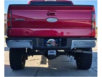 2-Inch Receiver Hitch Plug with Ford Emblem; Polished/Brushed (Universal; Some Adaptation May Be Required)