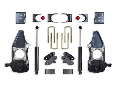 Max Trac Lowering Kit with Drop Spindles and Shocks; 2-Inch Front / 4-Inch Rear (15-20 4WD F-150 w/ 22-Inch Rims or Larger, Excluding Raptor)