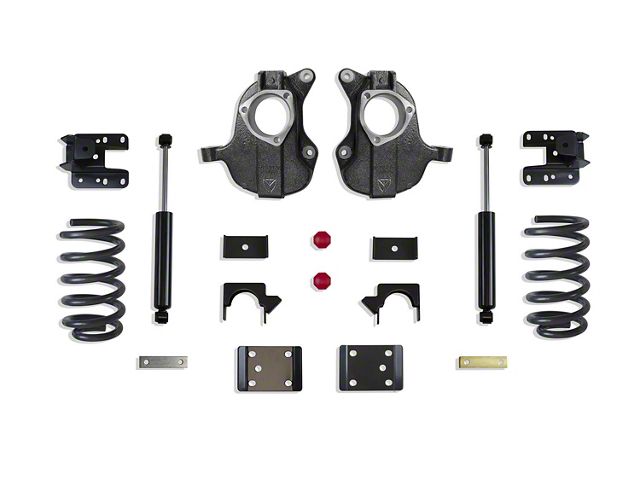 Max Trac 4-Inch Front/ 6-Inch Rear Drop Kit with Shocks (16-18 Sierra 1500 Double Cab, Crew Cab w/ Stock Cast Aluminum or Stamped Steel Control Arms, Excluding Denali)