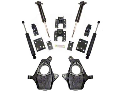 Max Trac Lowering Kit; 3 to 4-Inch Front / 5 to 6-Inch Rear (07-18 Sierra 1500, Excluding 14-18 Denali)