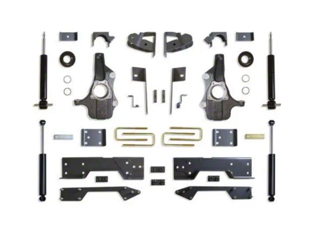 Max Trac Lowering Kit; 4-Inch Front / 6-Inch Rear (19-24 2WD Sierra 1500, Excluding Denali)