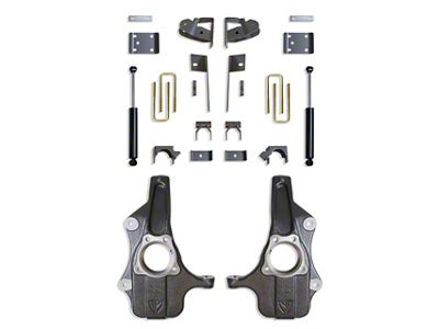Max Trac Spindle Lowering Kit; 2-Inch Front / 4-Inch Rear (19-25 Silverado 1500)