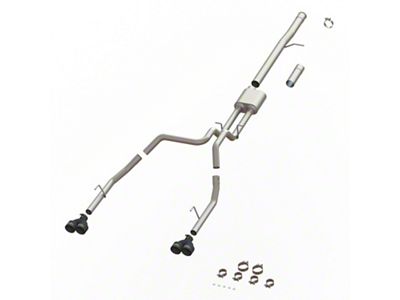 MaxFlow Xtreme Dual Exhaust System with Black Tips; Rear Exit (19-24 6.2L Sierra 1500 w/ Factory Dual Exhaust)