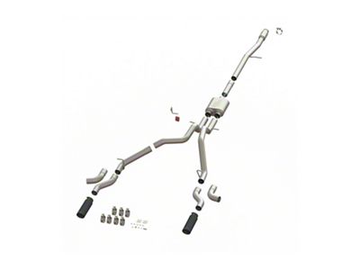 MaxFlow Xtreme Dual Exhaust System with Black Tips; Side/Rear Exit (14-18 5.3L Sierra 1500)