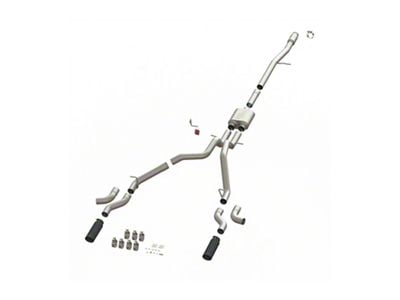 MaxFlow Xtreme Dual Exhaust System with Black Tips; Side/Rear Exit (14-18 5.3L Silverado 1500)