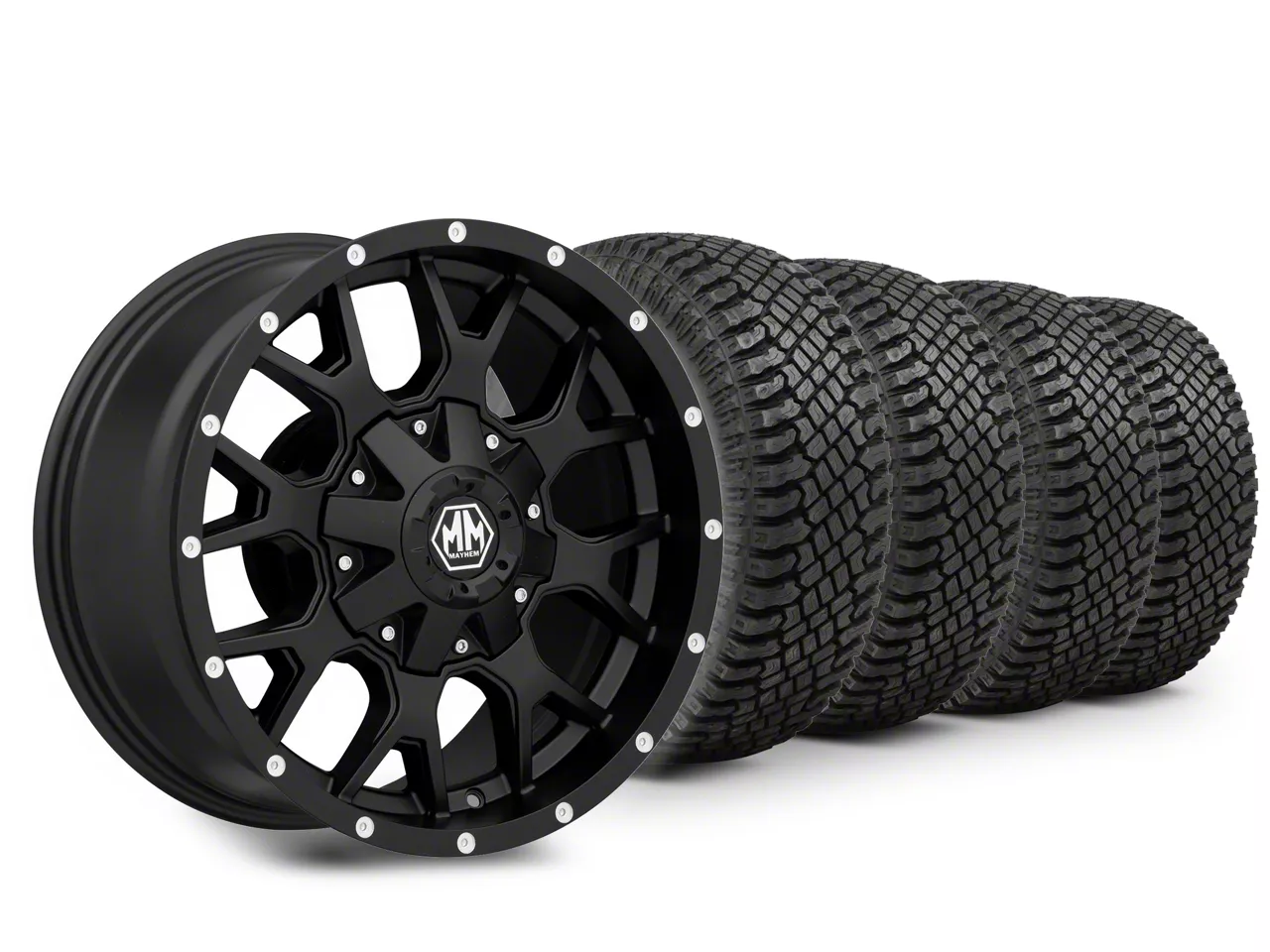 18×9 Mayhem Warrior Wheel & 33in Atturo All-Terrain Trail Blade X/T Tire Package (15-20 F-150)