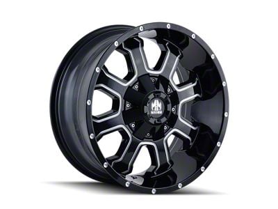 Mayhem Wheels Fierce Gloss Black Milled 8-Lug Wheel; 17x9; 18mm Offset (01-06 Silverado 2500 HD)