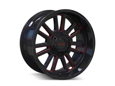Mayhem Wheels Apollo Gloss Black Milled with Prism Red 8-Lug Wheel; 20x9; 0mm Offset (08-10 F-250 Super Duty)