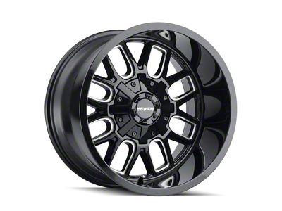 Mayhem Wheels Cogent Gloss Black Milled 6-Lug Wheel; 17x9; 13mm Offset (14-18 Sierra 1500)