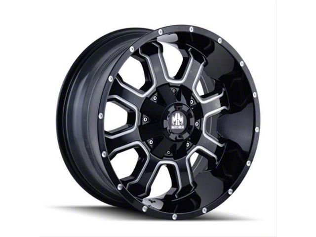 Mayhem Wheels Fierce Gloss Black Milled 6-Lug Wheel; 18x9; -12mm Offset (14-18 Silverado 1500)