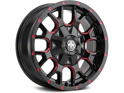 Mayhem Wheels Warrior Black with Prism Red 6-Lug Wheel; 20x9; 0mm Offset (15-20 Yukon)