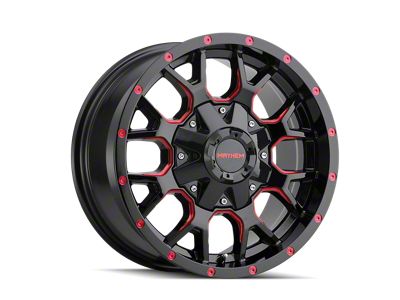 Mayhem Wheels Warrior Black with Prism Red 6-Lug Wheel; 20x9; 0mm Offset (99-06 Silverado 1500)