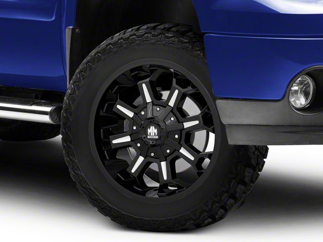 Mayhem Wheels Combat Gloss Black Milled 6-Lug Wheel; 20x9; 18mm Offset (07-13 Sierra 1500)