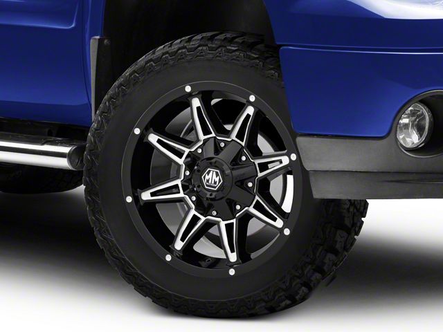 Mayhem Wheels Rampage Black Milled 6-Lug Wheel; 20x9; 0mm Offset (07-13 Sierra 1500)