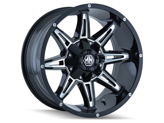 Mayhem Wheels Rampage Black Milled 5-Lug Wheel; 17x9; 18mm Offset (09-18 RAM 1500)