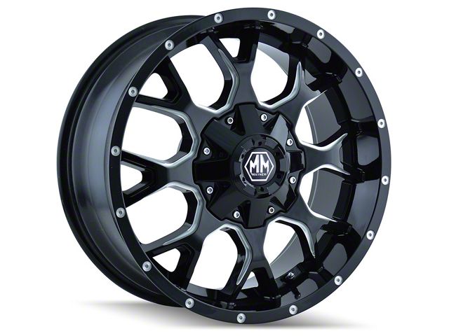 Mayhem Wheels Warrior Black Milled 5-Lug Wheel; 20x9; 0mm Offset (09-18 RAM 1500)