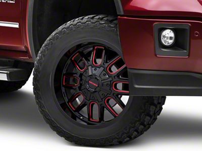 Mayhem Wheels Cogent Black with Prism Red 6-Lug Wheel; 20x9; 18mm Offset (14-18 Sierra 1500)