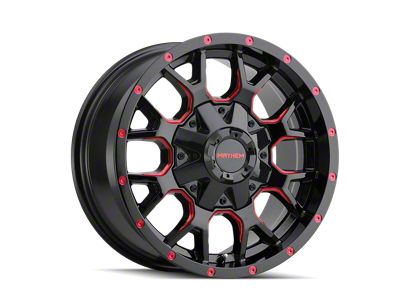 Mayhem Wheels Warrior Black with Prism Red 6-Lug Wheel; 20x9; 18mm Offset (14-18 Silverado 1500)