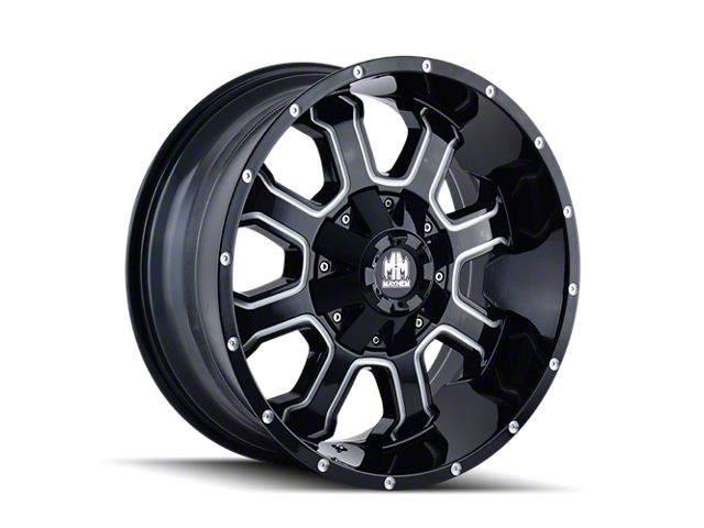 Mayhem Wheels Fierce Gloss Black Milled 6-Lug Wheel; 20x10; -19mm Offset (21-24 F-150)