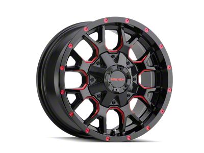 Mayhem Wheels Warrior Black with Prism Red 6-Lug Wheel; 20x9; 0mm Offset (21-25 F-150)