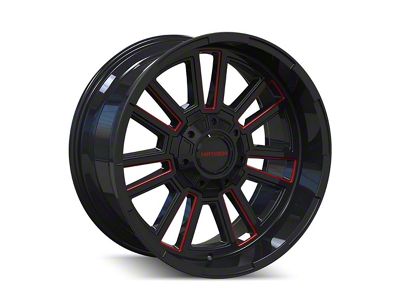 Mayhem Wheels Apollo Gloss Black Milled with Prism Red 8-Lug Wheel; 20x10; -19mm Offset (99-07 F-250 Super Duty)