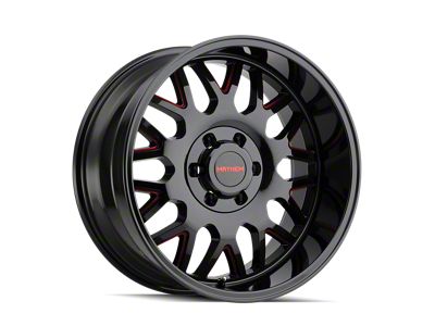 Mayhem Wheels Tripwire Gloss Black Milled with Prism Red 8-Lug Wheel; 20x9; 0mm Offset (99-07 F-250 Super Duty)