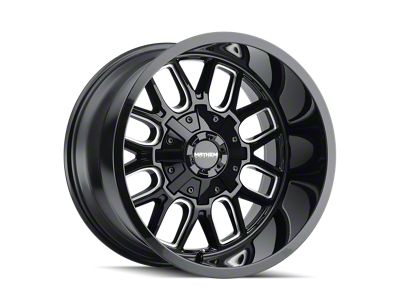 Mayhem Wheels Cogent Gloss Black Milled 6-Lug Wheel; 17x9; -12mm Offset (99-06 Sierra 1500)