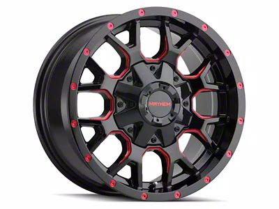 Mayhem Wheels Warrior Black with Prism Red 6-Lug Wheel; 20x9; 18mm Offset (23-25 Canyon)