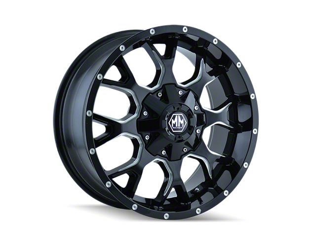 Mayhem Wheels Warrior Gloss Black Milled 6-Lug Wheel; 20x9; -8mm Offset (23-24 Colorado)