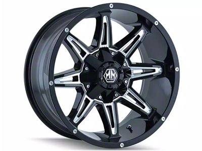 Mayhem Wheels Rampage Gloss Black Milled 6-Lug Wheel; 17x9; 13mm Offset (21-24 F-150)