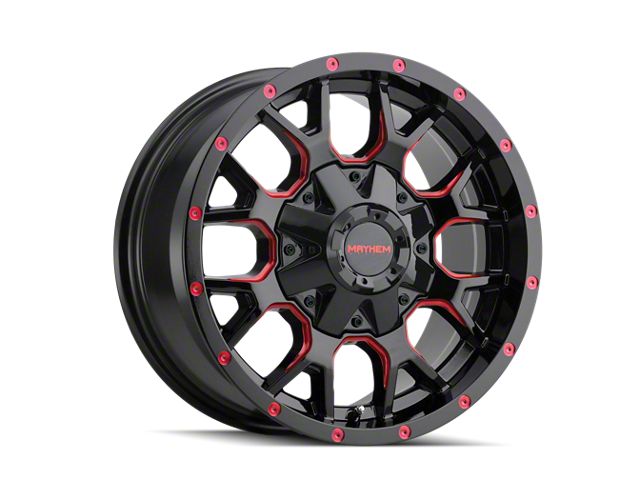 Mayhem Wheels Warrior Black with Prism Red 6-Lug Wheel; 20x9; 18mm Offset (15-20 F-150)