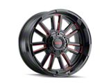 Mayhem Wheels Apollo Gloss Black Milled with Prism Red 8-Lug Wheel; 20x9; 0mm Offset (23-26 F-250 Super Duty)
