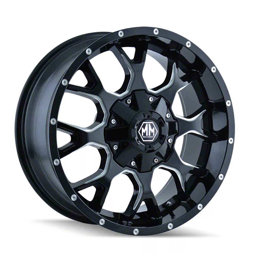 新しい Mayhem Wheels RAM 1500 Rampage Black Milled 5-Lug Wheel ミュージシャン