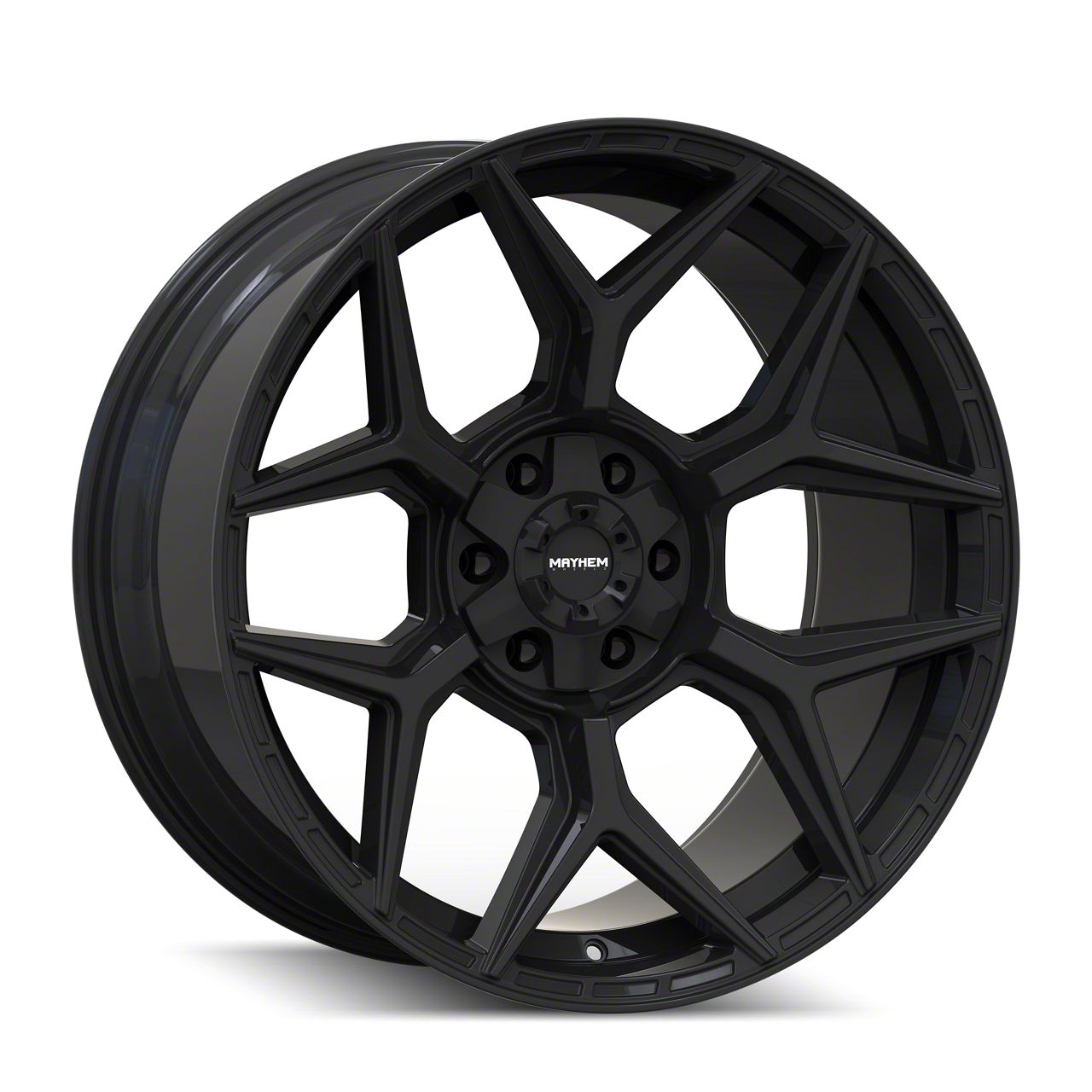 Mayhem Wheels Silverado 1500 Vanquish Gloss Black 6-Lug Wheel; 22x10 ...