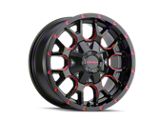 Mayhem Wheels Warrior Black with Prism Red 6-Lug Wheel; 20x9; 0mm Offset (19-26 Silverado 1500)