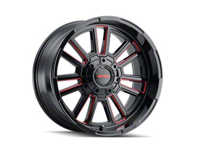 Mayhem Wheels Apollo Gloss Black Milled with Prism Red 8-Lug Wheel; 20x9; 18mm Offset (07-10 Silverado 2500 HD)