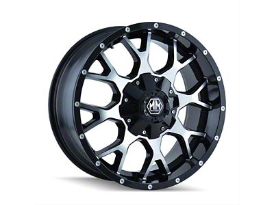 Mayhem Wheels Warrior Gloss Black Machined 8-Lug Wheel; 18x9; 18mm Offset (20-25 Silverado 3500 HD SRW)