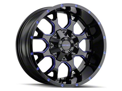 Mayhem Wheels Warrior Black with Prism Blue 6-Lug Wheel; 20x9; 0mm Offset (21-24 Yukon)