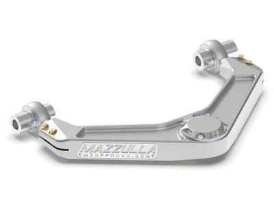 Mazzulla Offroad Billet Front Upper Control Arms; Silver (11-19 Sierra 2500 HD)